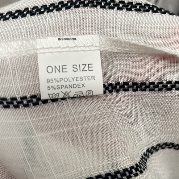 Stripe Black and White Kimono Style Boho Swim Cover Up - Picture 15 of 15